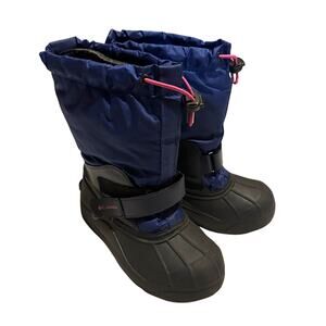 Columbia Powderbug Blue Waterproof Snow Boots Girls Size 1